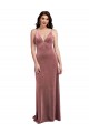 Sleeveless Cinnamon Rose V-Neck Low Back Stretch Velvet A-Line Formal Evening Gown / Prom Dress / Bridesmaid Dress Brighton