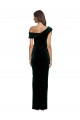 Sleeveless Off the Shoulder Stretch Velvet Sheath High Low Evening Gown / Prom Dress / Bridesmaid Dress Brighton